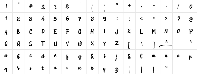 a Bapakmu Regular  glyph index