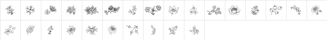 Traditional Floral Design Regular  glyph index