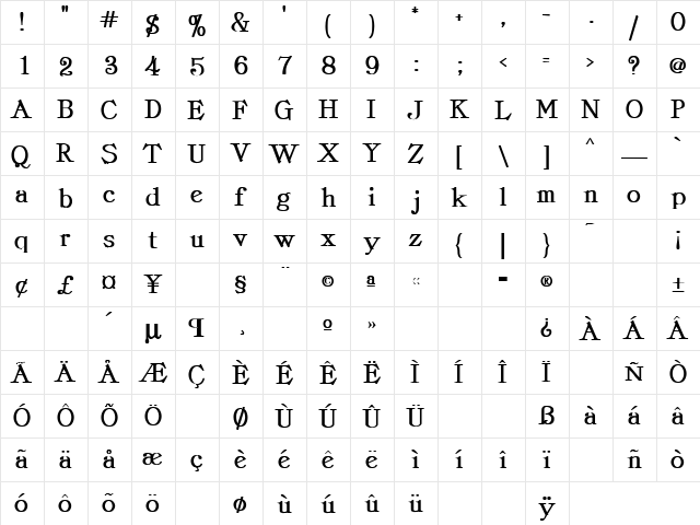 Around 4 Bold  glyph index