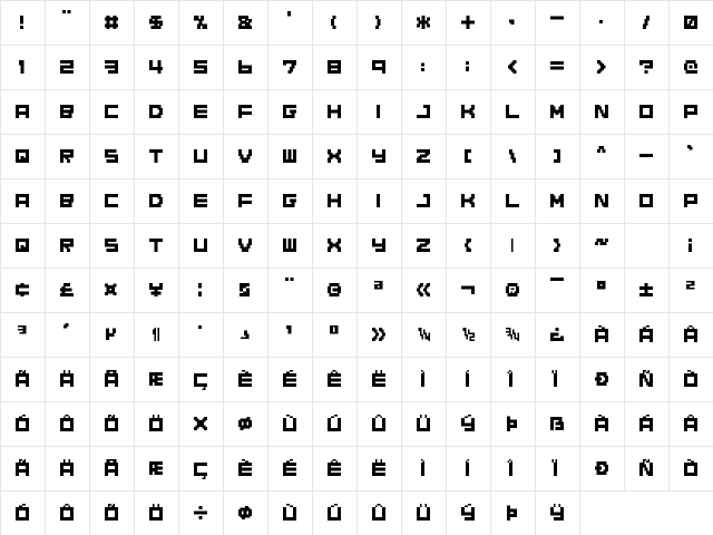 WOOJOOAIDP Medium  glyph index