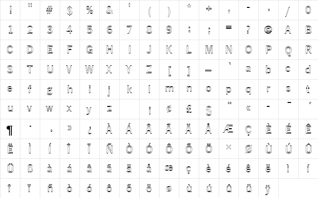 NewsGotTMedOu1 Regular  glyph index