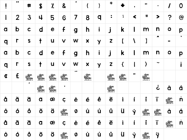Don Pasquale Regular  glyph index