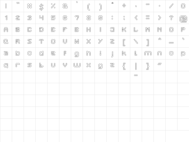ATOMIC PLANET Regular  glyph index