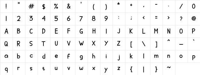 ChildrenSans Regular  glyph index