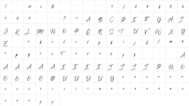 Connoisseurs Regular  glyph index