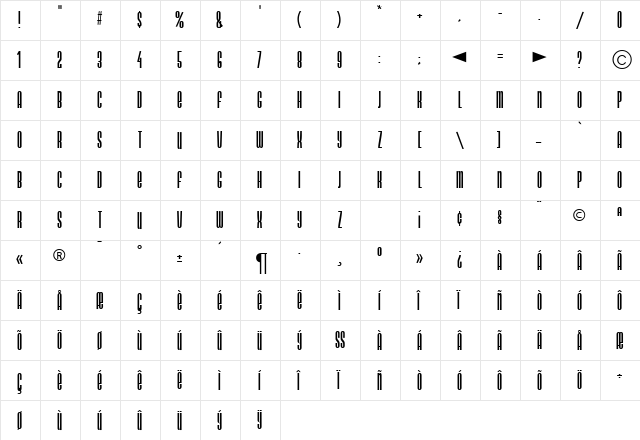 Neotype Regular  glyph index