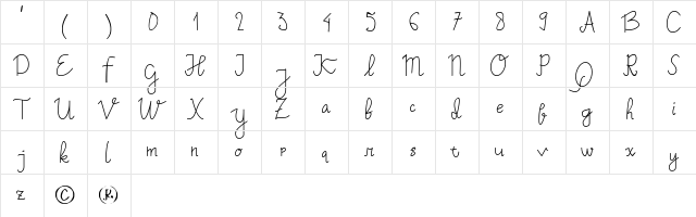 Lichalizta Regular  glyph index