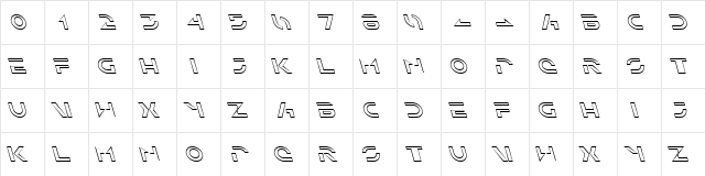 Solar Sailer Outline Italic  glyph index