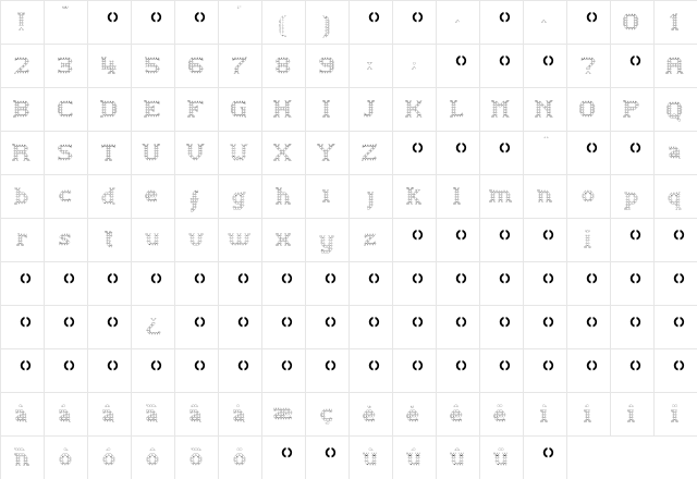 Perles Regular  glyph index