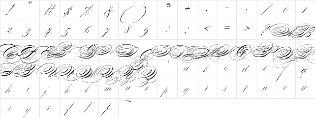 Zanerian Two Regular  glyph index