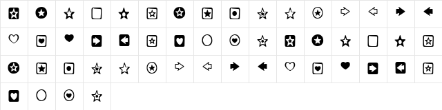 Charms BV Regular  glyph index