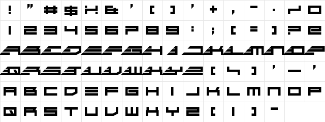 Go Faster Regular  glyph index