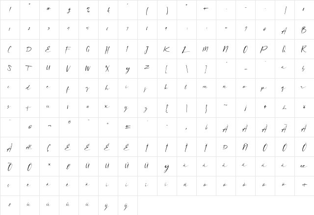 Da Maria Regular  glyph index
