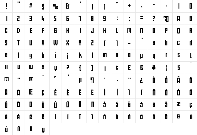 Hector Medium  glyph index