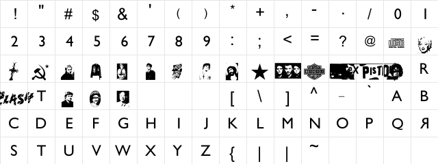 Manics - The Holy Bible Gill Sans  glyph index