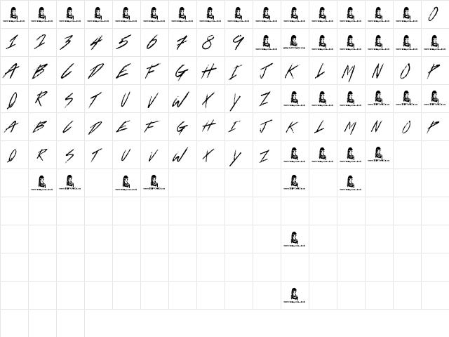 Trap Beats Regular  glyph index