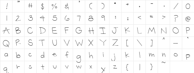 PC Line Regular  glyph index