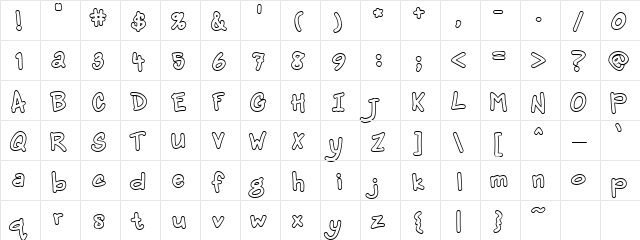 Scrap Color Me 3 Regular  glyph index