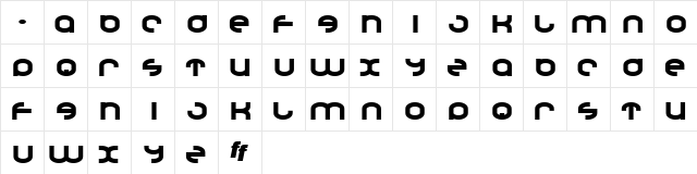 Dronecat Regular  glyph index