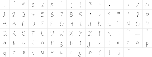 PC Lines and Loops Regular  glyph index