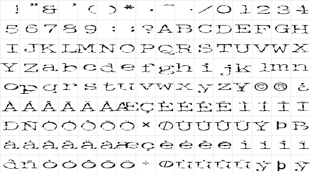 FZ DIGITAL 2 EX Normal  glyph index