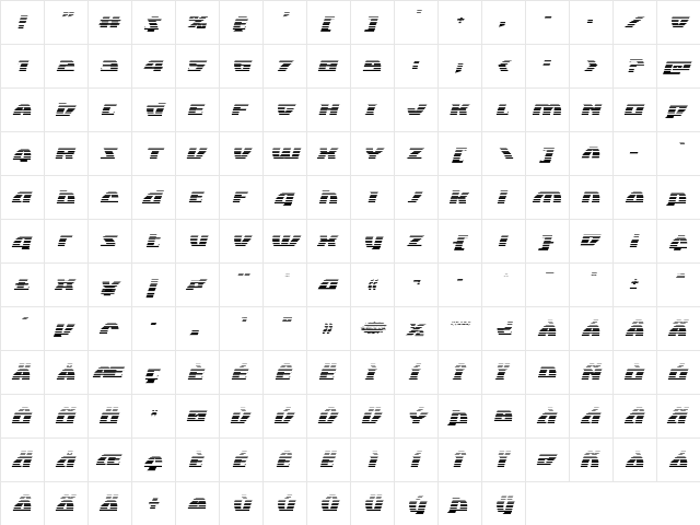 Black Bishop Gradient Italic Italic  glyph index