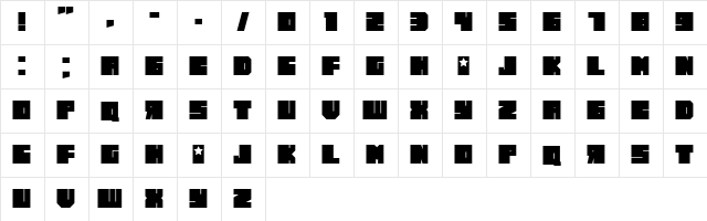 Russiano Regular  glyph index