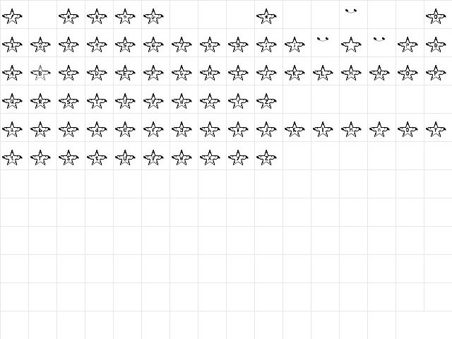 Hoshi Font Regular  glyph index
