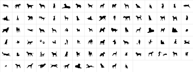 can dog tfb Regular  glyph index