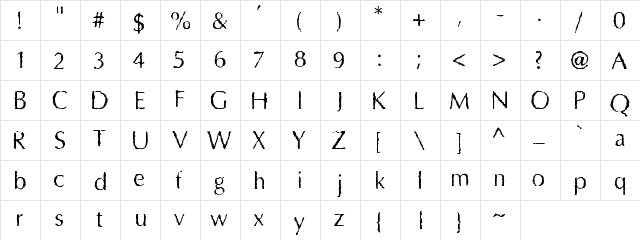 Groopa Seven Regular  glyph index