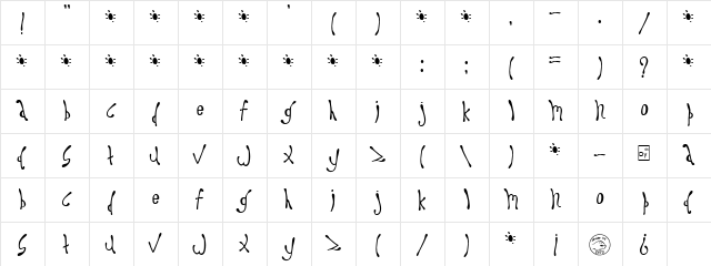 Dysprosium Regular  glyph index