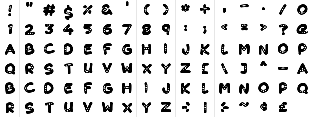 Lovelings Regular  glyph index