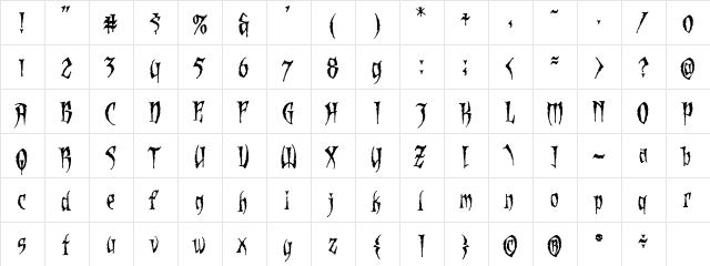 CCDeadMansFolly Regular  glyph index