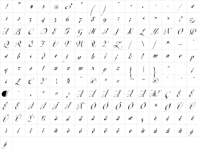 EscritaPrincipal Regular  glyph index