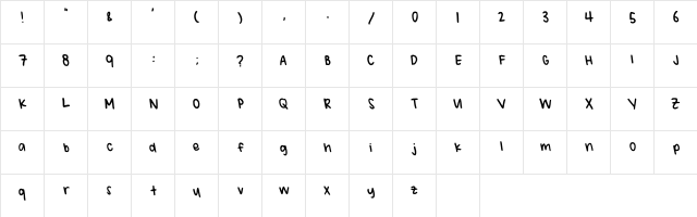 Crunchy Regular  glyph index