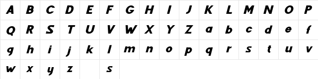 Fenord Free Italic  glyph index