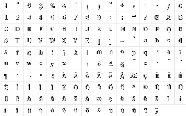 NewsGotTDemRe1 Regular  glyph index