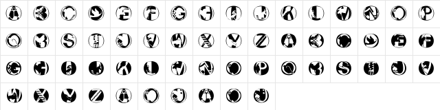PixCapsRound Regular  glyph index