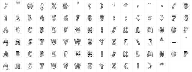 LD Plaid Flower Regular  glyph index