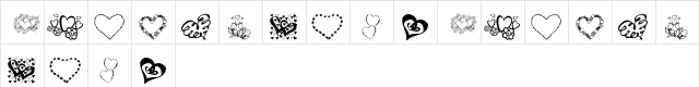 KR All About The Heart Regular  glyph index