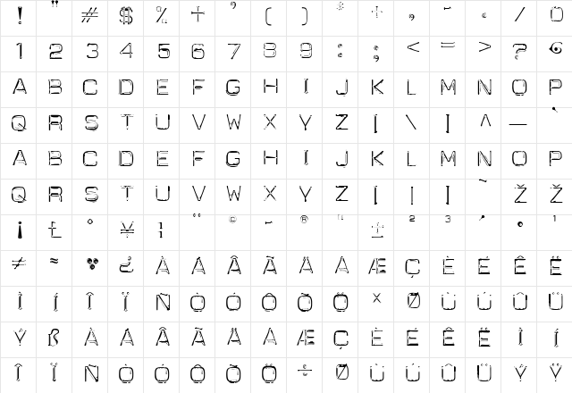 Carbon-14 Neo Lite  glyph index