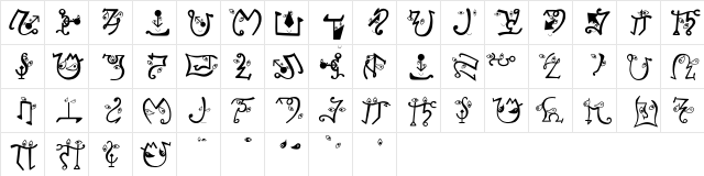 ManiaK Regular  glyph index