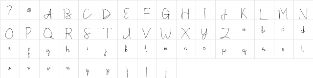 Callatte Regular  glyph index