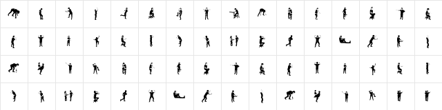 accion dingbat tipografia Regular  glyph index