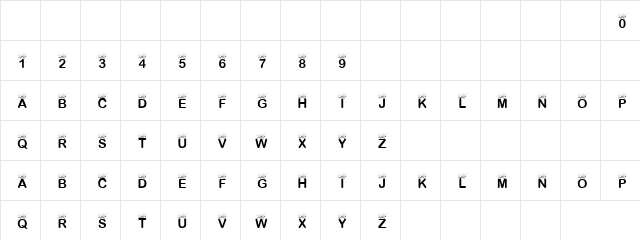 Souda Regular  glyph index