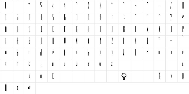 TRUCK Rocketry Regular  glyph index