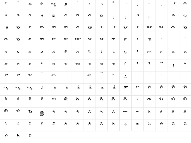 Rodeo Clown Half Fill Regular  glyph index