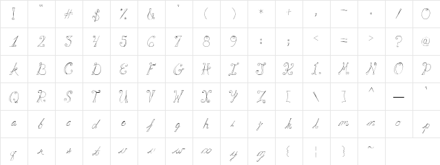 CK Day Dream Regular  glyph index