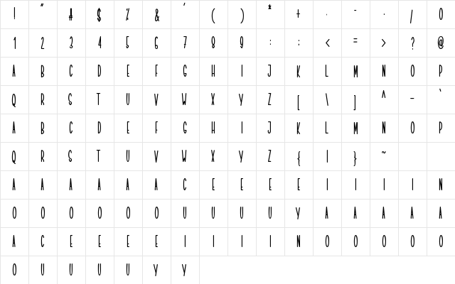 Christmas Gift Regular  glyph index
