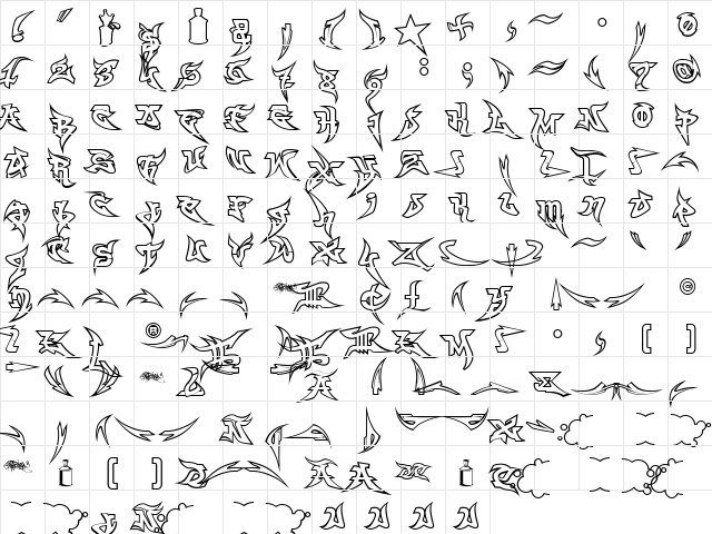 WildStyle-Fat Regular  glyph index